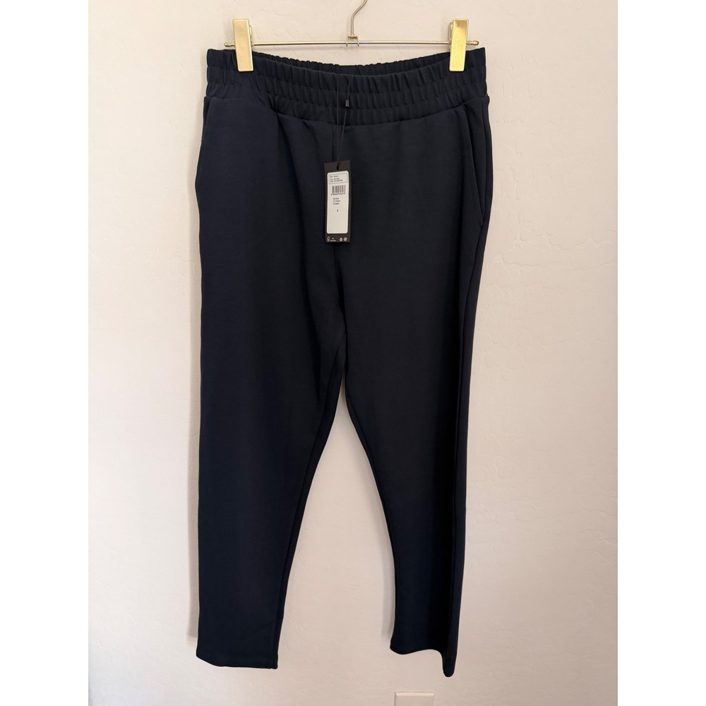 Mavi Mens Navy Pantolon Tapered Knit Minimalist Old Money Trousers Sz M NWT